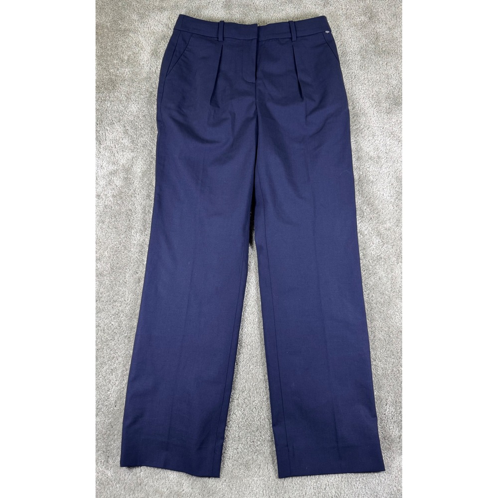 J.Crew Lanificio di Tollegno Italian Wool Wide Leg Pleated Trousers Navy C1441 0
